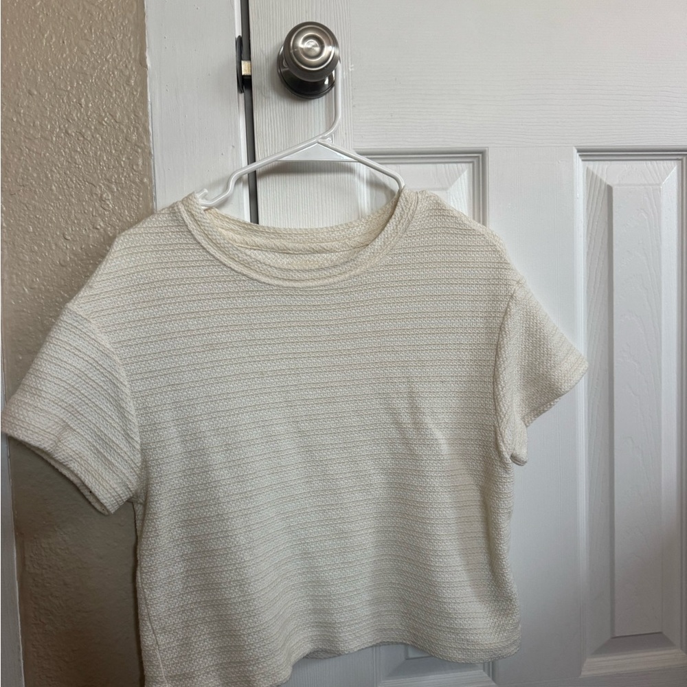 Madewell Off-White Textured Knit Top